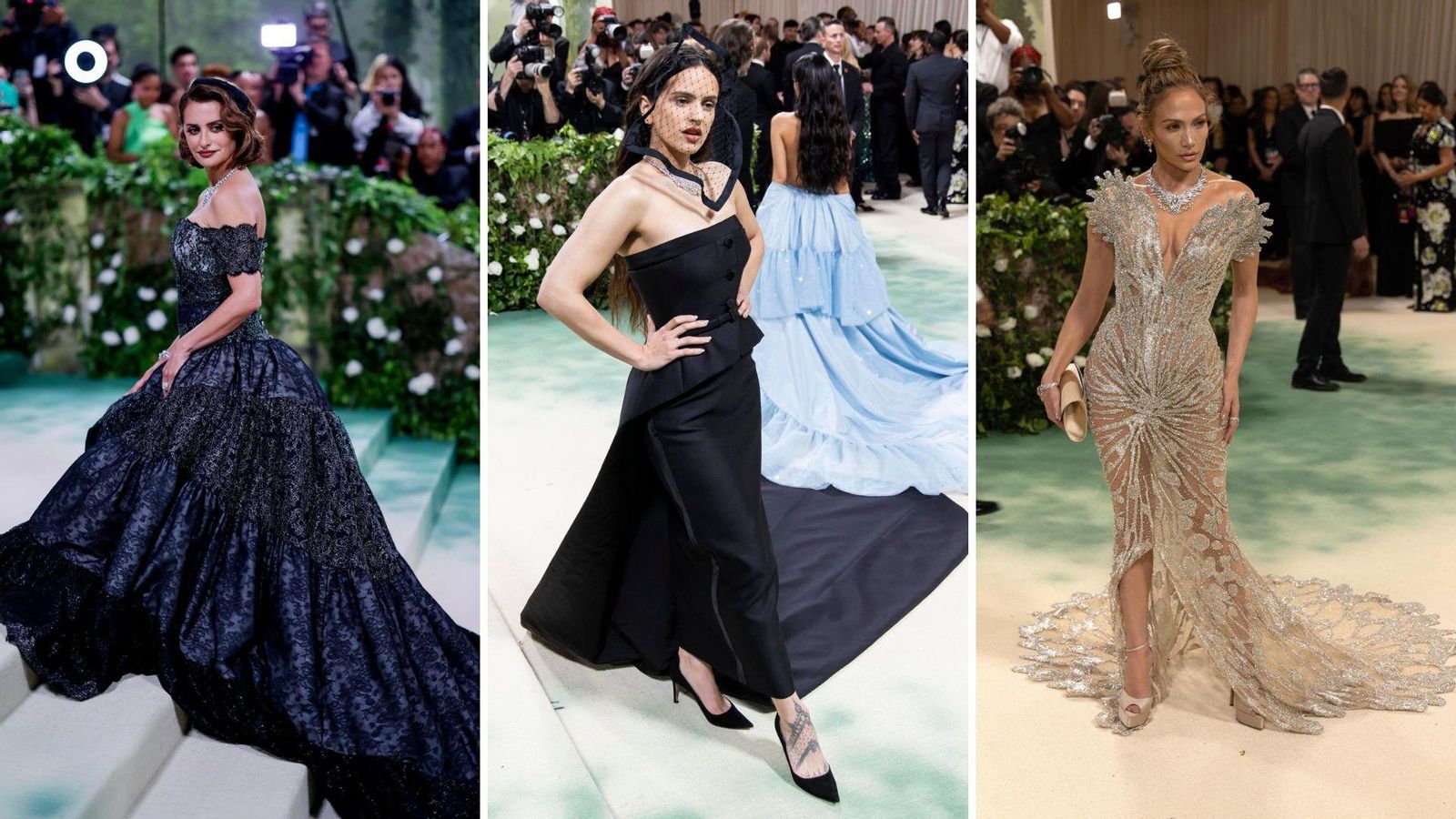 Penélope Cruz, Rosalia i Jennifer López en la Gala Met