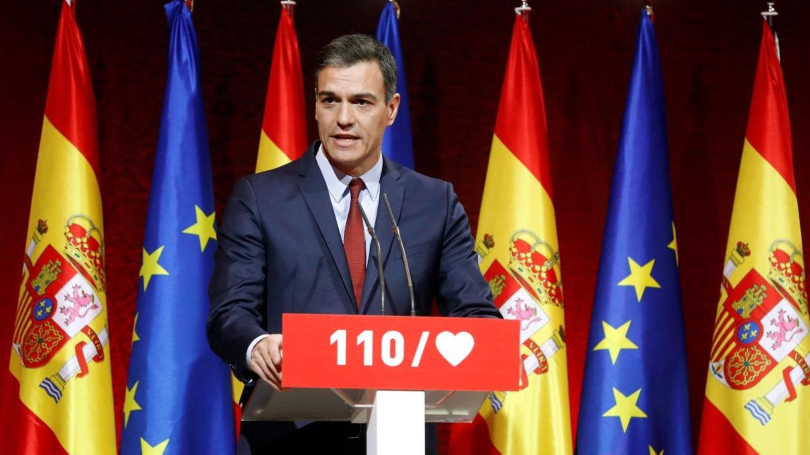 Pedro Sánchez, en la presentació de les 110 principals mesures del programa electoral del PSOE