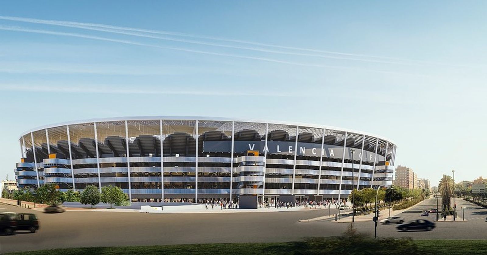 Recreació de l'estadi de Mestalla