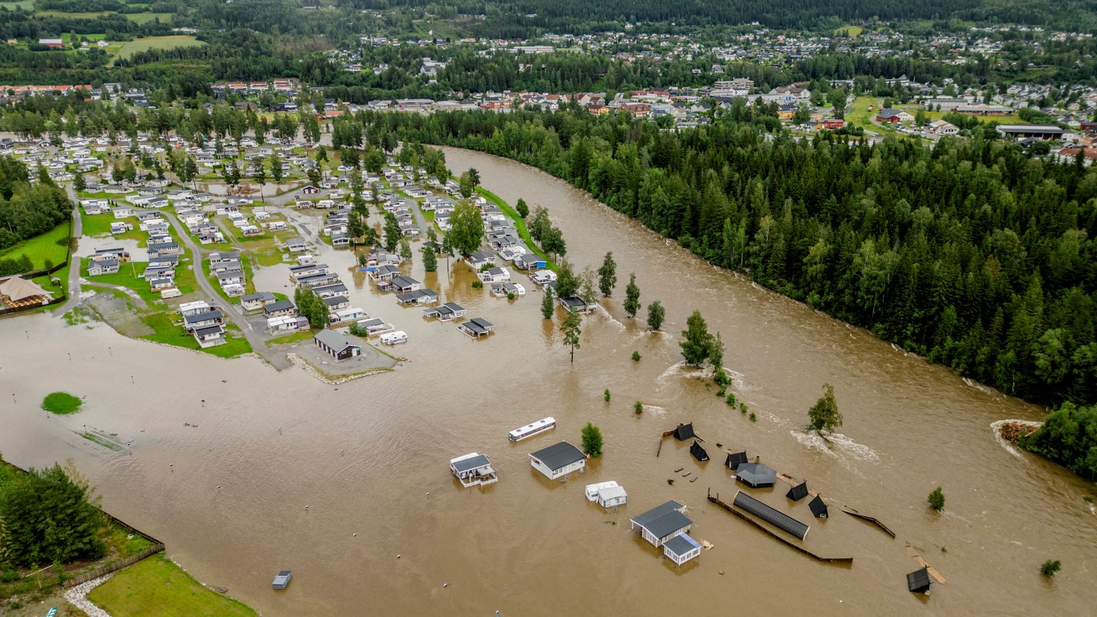 El temporal Hans colpeja Noruega i provoca greus inundacions