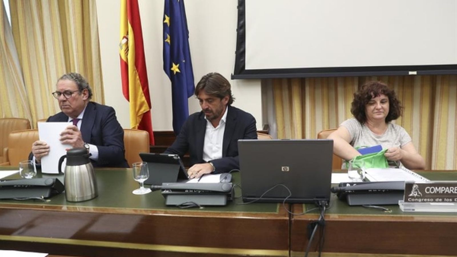 El president de Cehat Jorge Marichal, durant la compareixença en el Congrés (al centre)