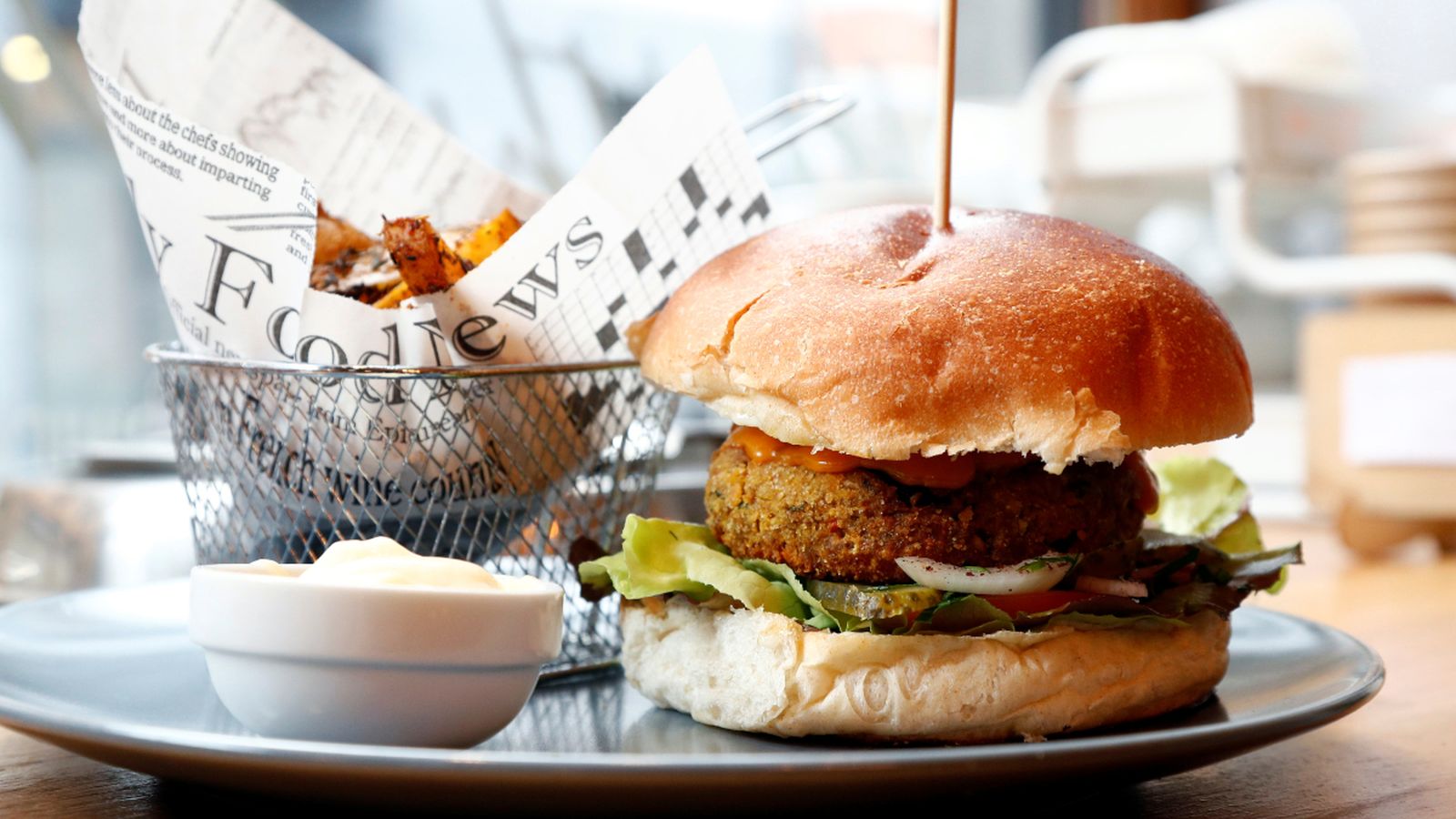 Imatge d'arxiu d'una hamburguesa d'origen vegetal