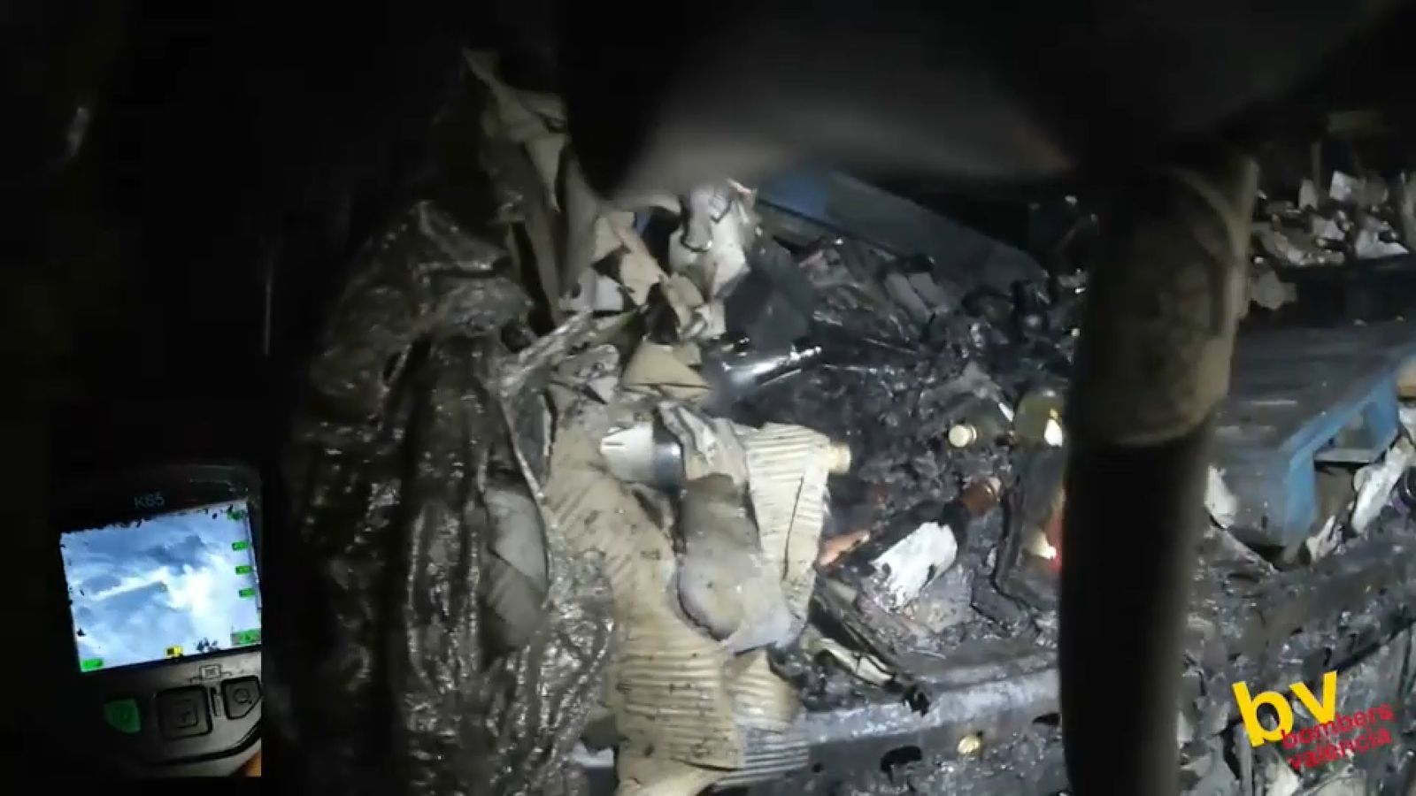 Estat en què ha quedat la sala de màquines del vaixell que es va incendiar