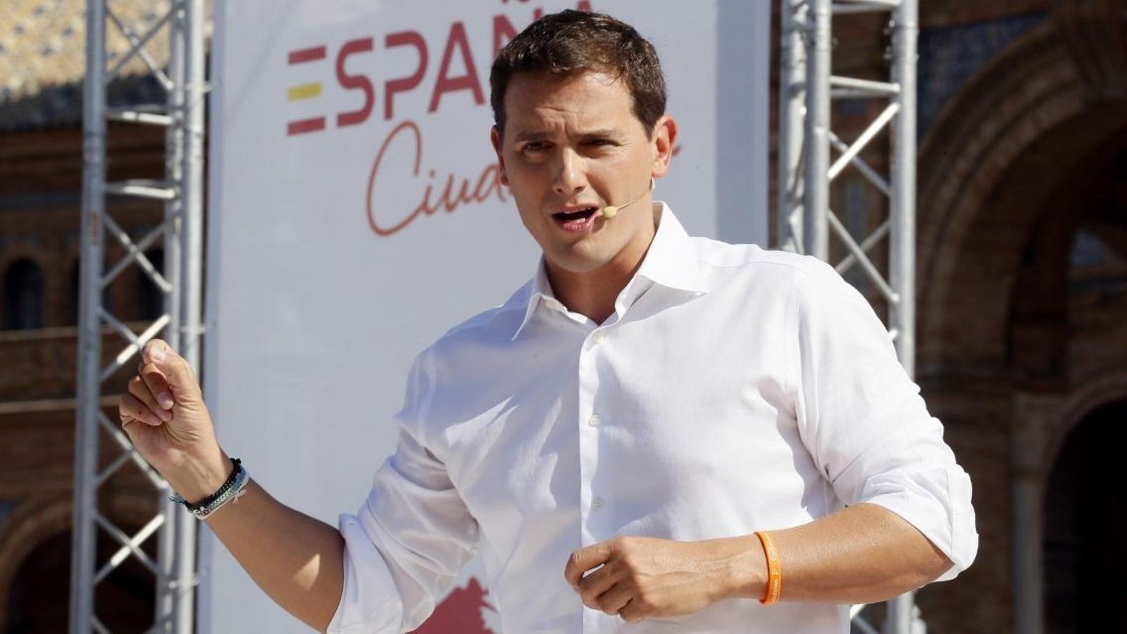El president de Ciutadans, Albert Rivera, durant la clausura de la Convenció