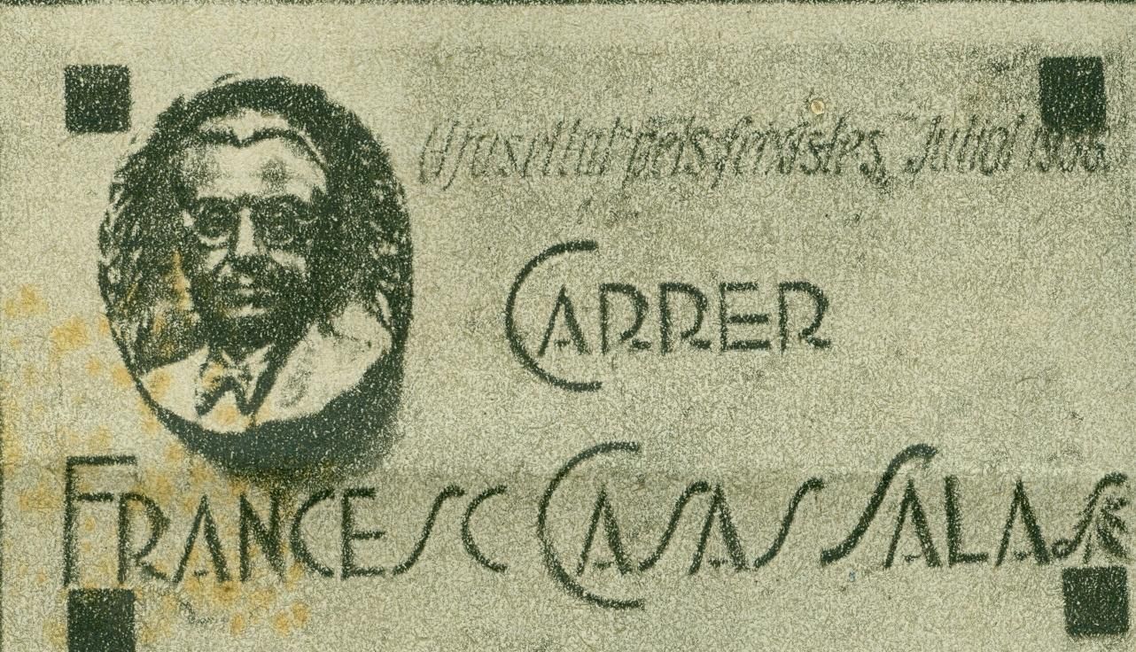 Placa al carrer dedicat a Francesc Casa Sala a Barcelona, en 1937. Placa al carrer dedicat a Francesc Casa Sala a Barcelona, en 1937.