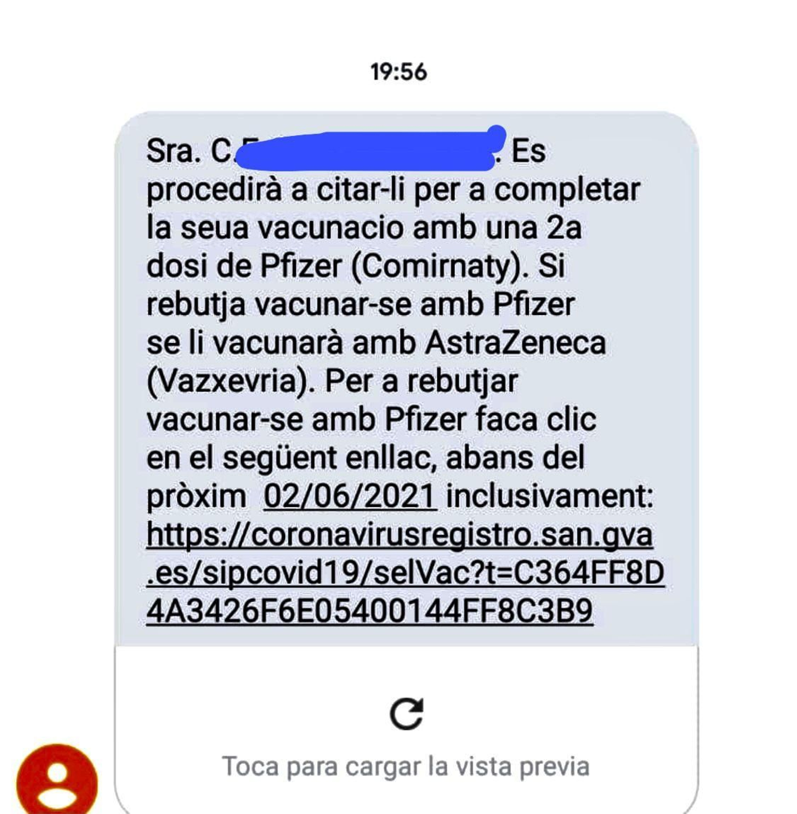 Missatge de la Conselleria de Sanitat Universal