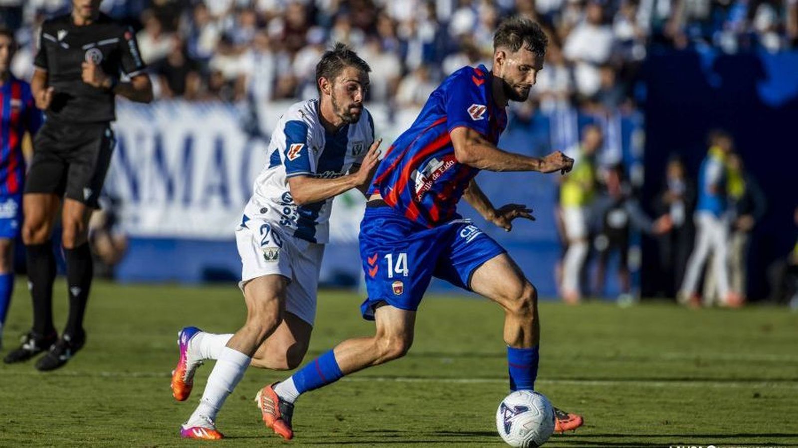 Justin, en un acció del duel contra el Leganés