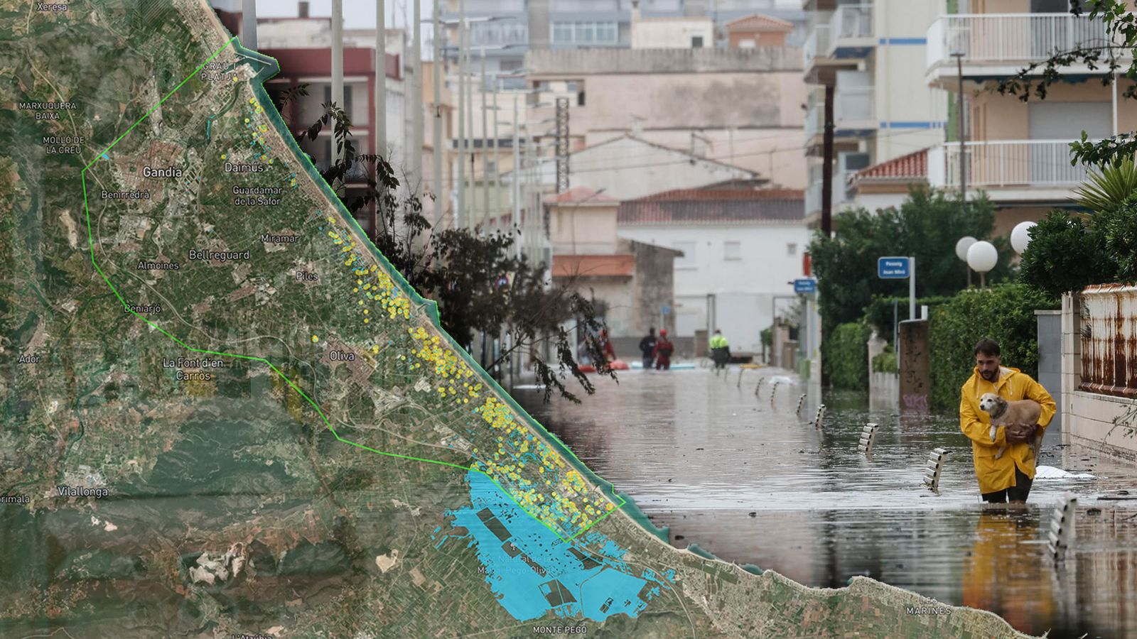 Àrea afectada per la riuada