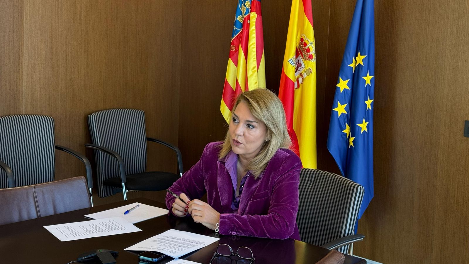 Susana Camarero assisteix a l'assemblea general, celebrada este dimecres en línia.