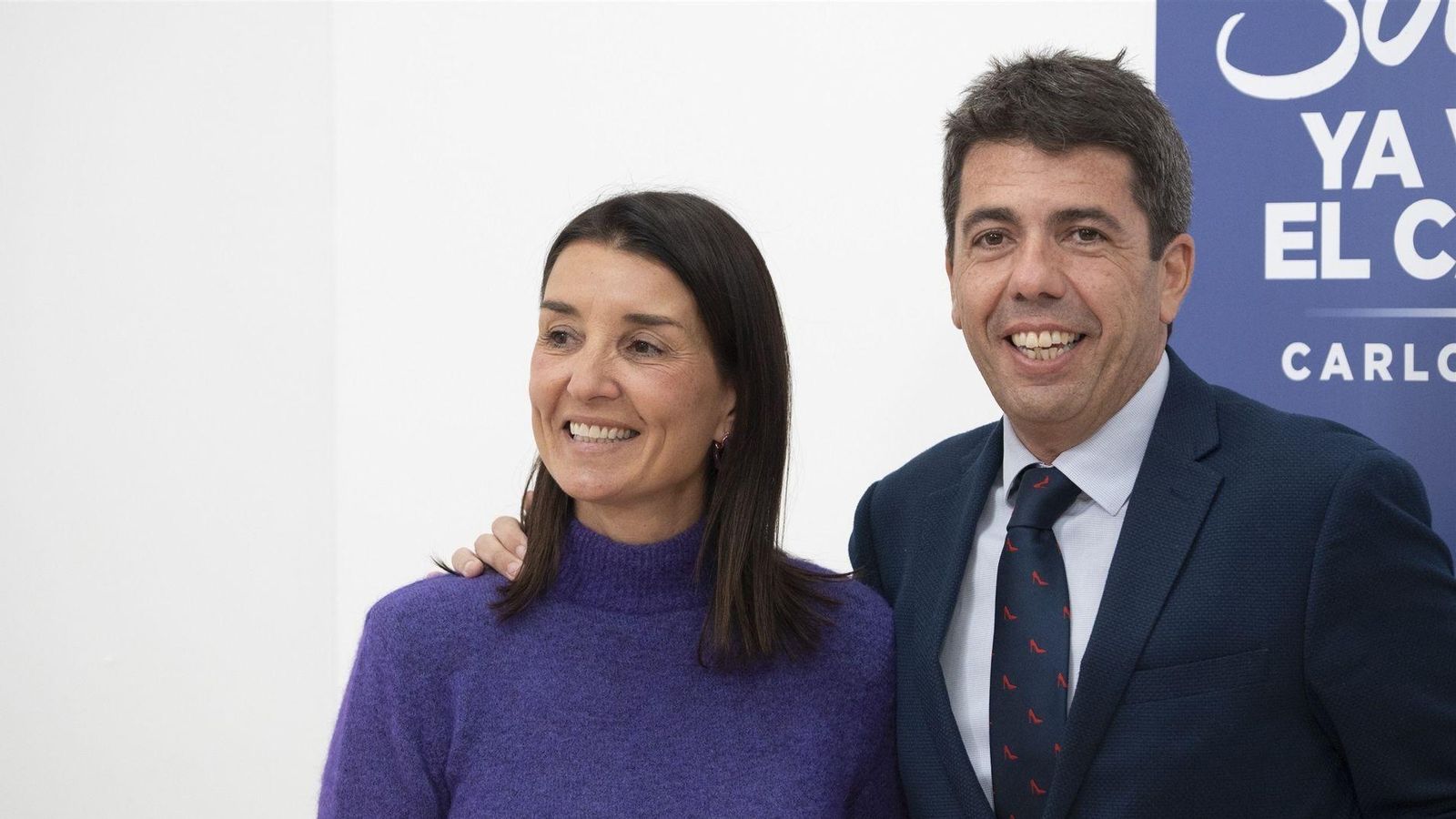 El president del PP valencià, Carlos Mazón, i l'exsíndica de Ciutadans i nou fixatge del partit, Ruth Merino