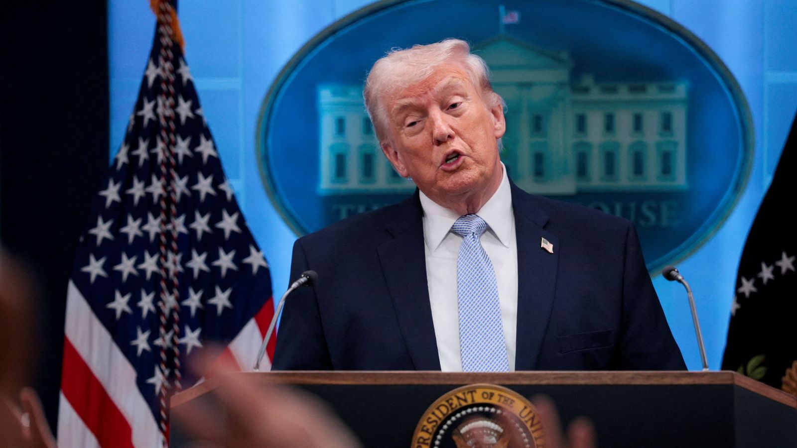 El president dels Estats Units, Donald Trump, a la sala de premsa de la Casa Blanca, a Washington (EUA)