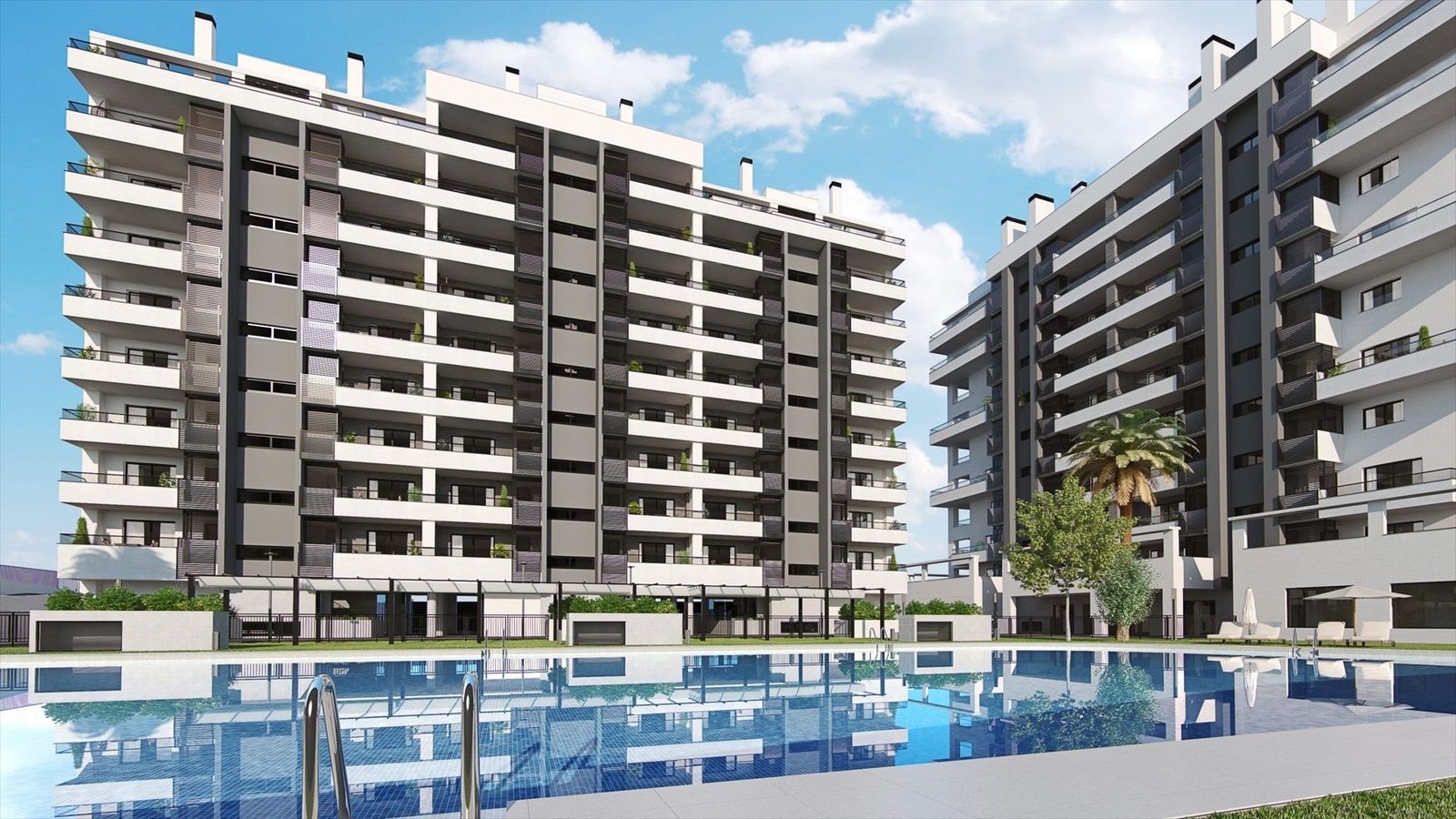Vista del residencial on s'ubiquen els pisos de la polèmica promoció, a Sant Joan d'Alacant