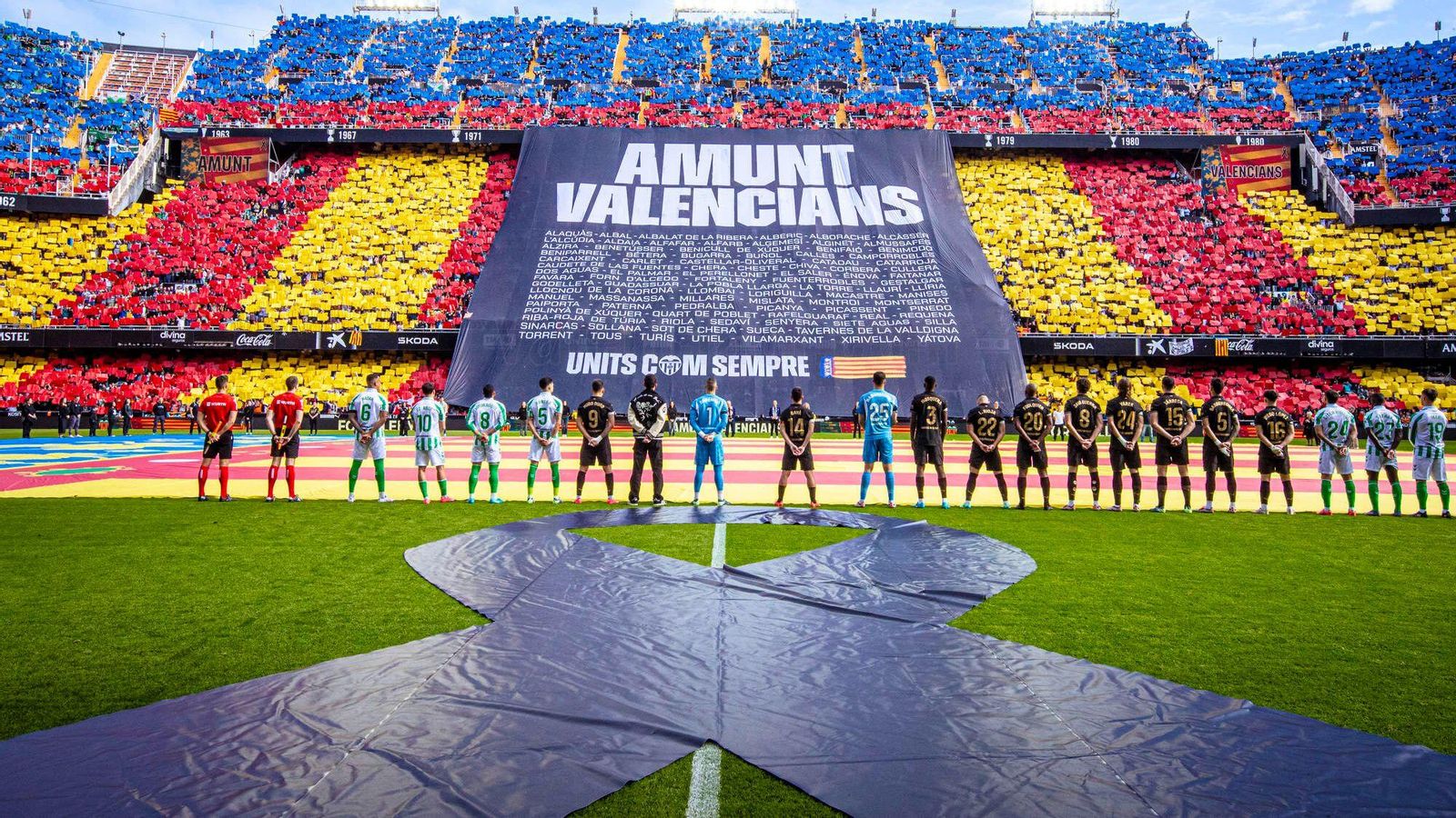 El mosaic desplegat a Mestalla
