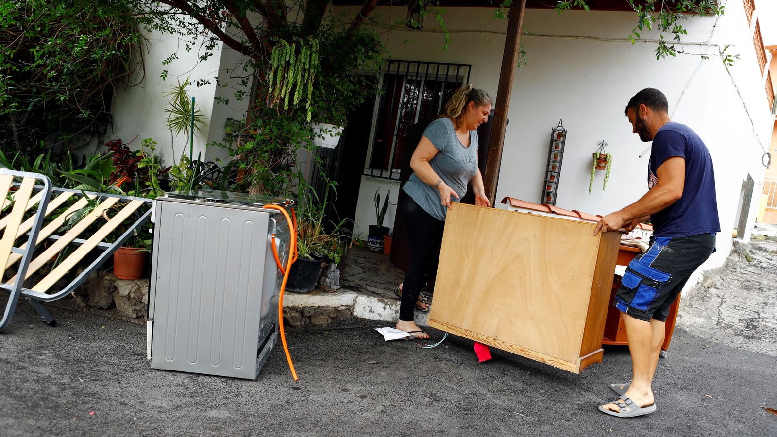 Imatges dels evacuats a La Palma
