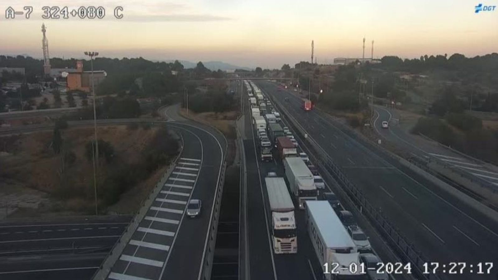 Retencions a l'A7 a causa de l'accident