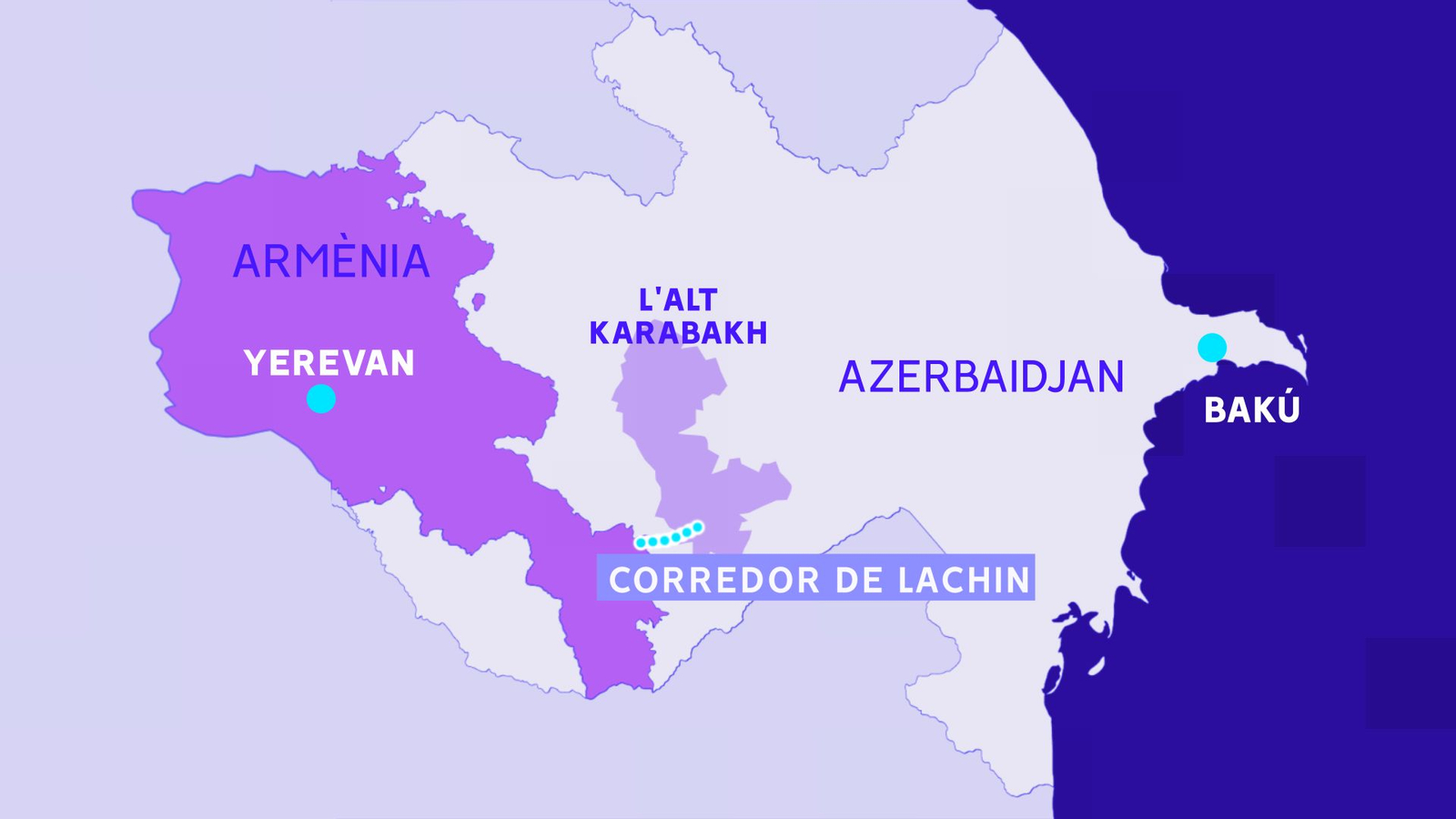 Mapa del conflicte entre l'Azerbaidjan i Armènia
