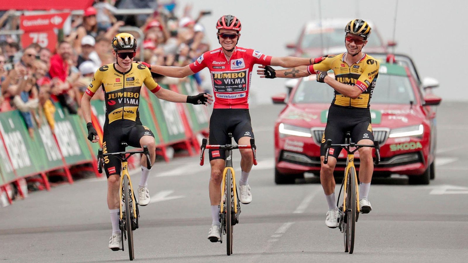 Vingegaard, Kuss i Roglic travessen la meta junts