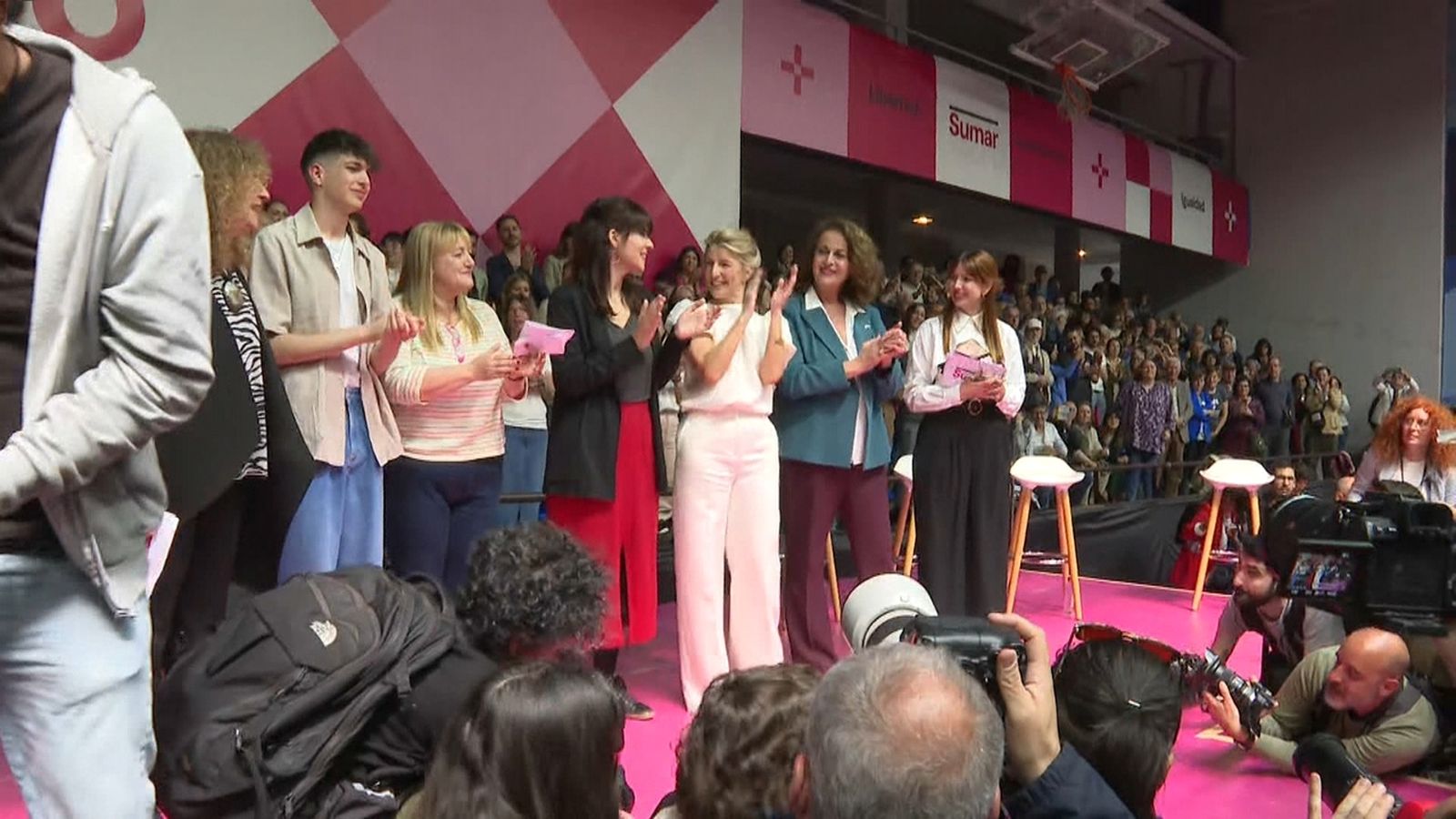 EU, Sumar, Més Madrid i Comuns llancen una aliança d'esquerra en un acte a Madrid el 21 de febrer