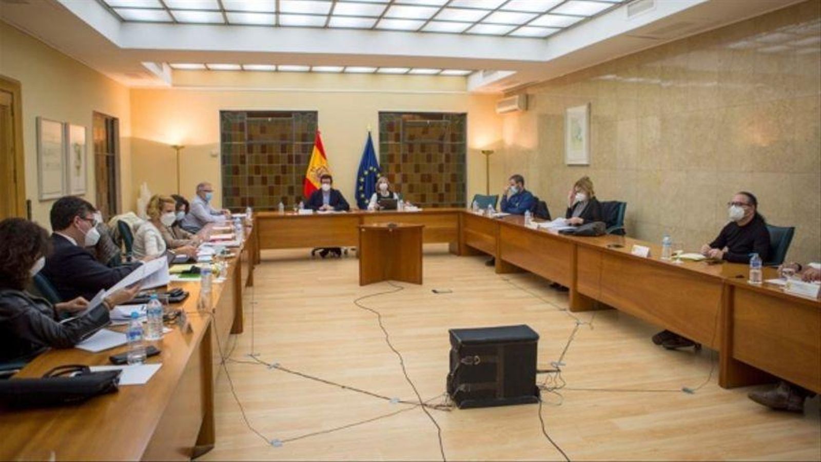 Una de les reunions mantinguda en gener de 2020 entre representants del Ministeri de Treball i els agents socials