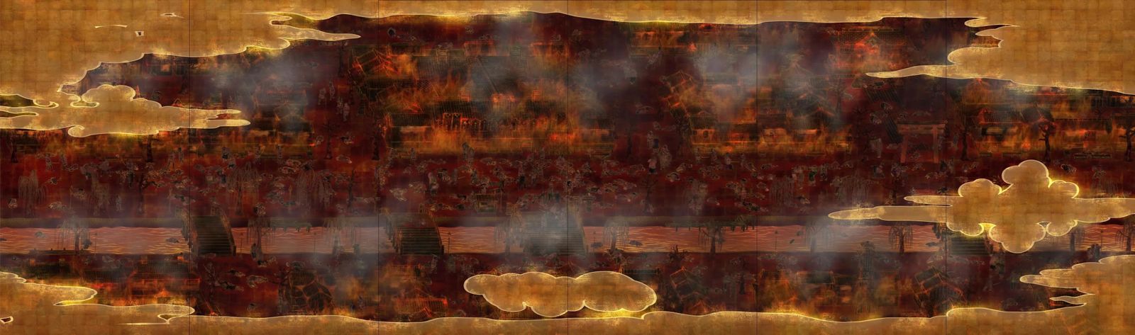 Destrucció, guerra i flames durant l'última etapa del quadre