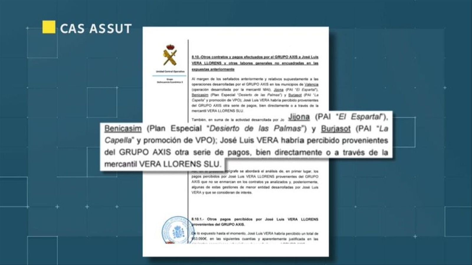 La trama Assut esguita els ajuntaments de Burjassot, Benicàssim i Xixona