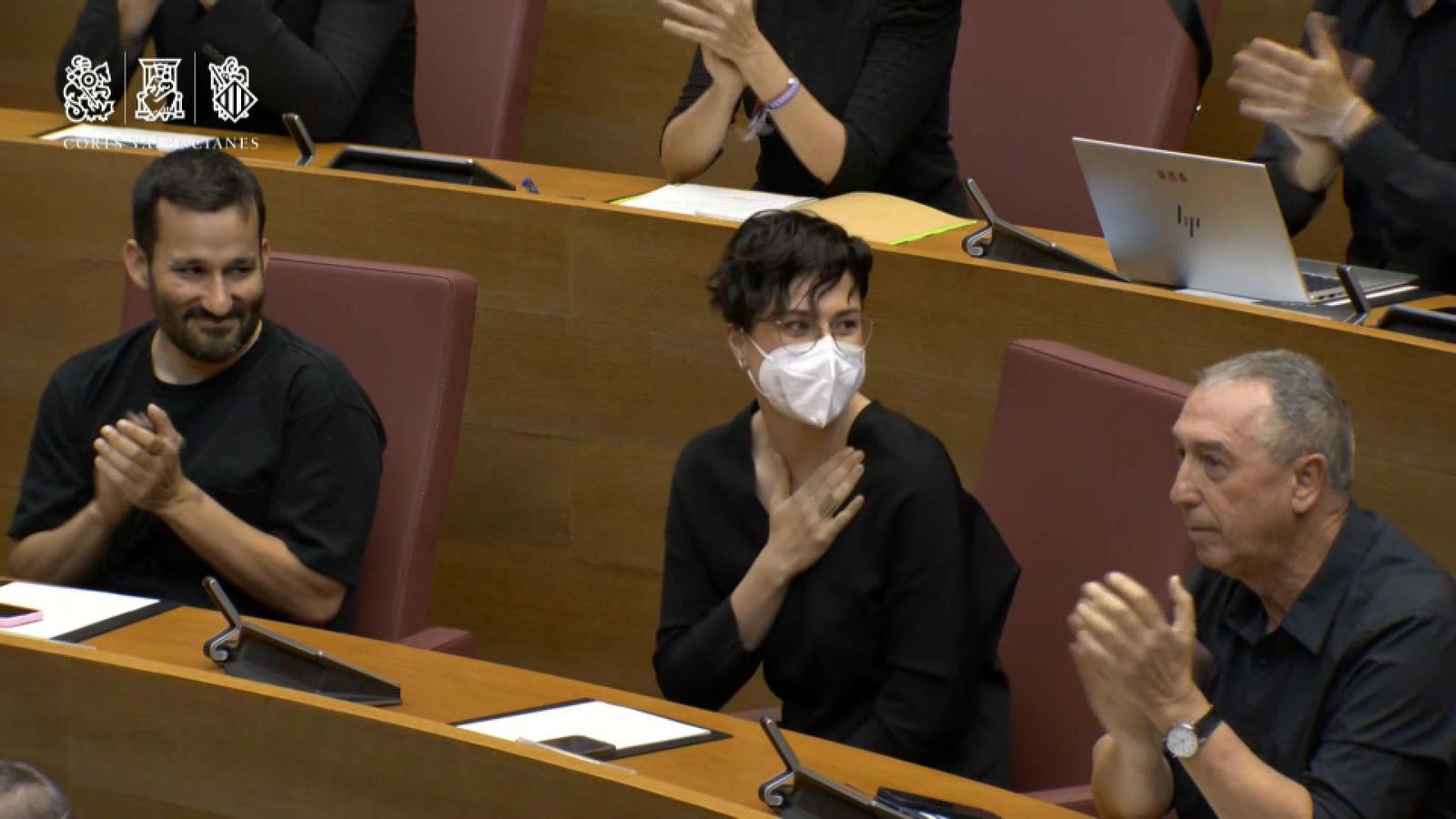 Aitana Mas en el ple de les Corts d'aquest dijous després d'anunciar que té càncer