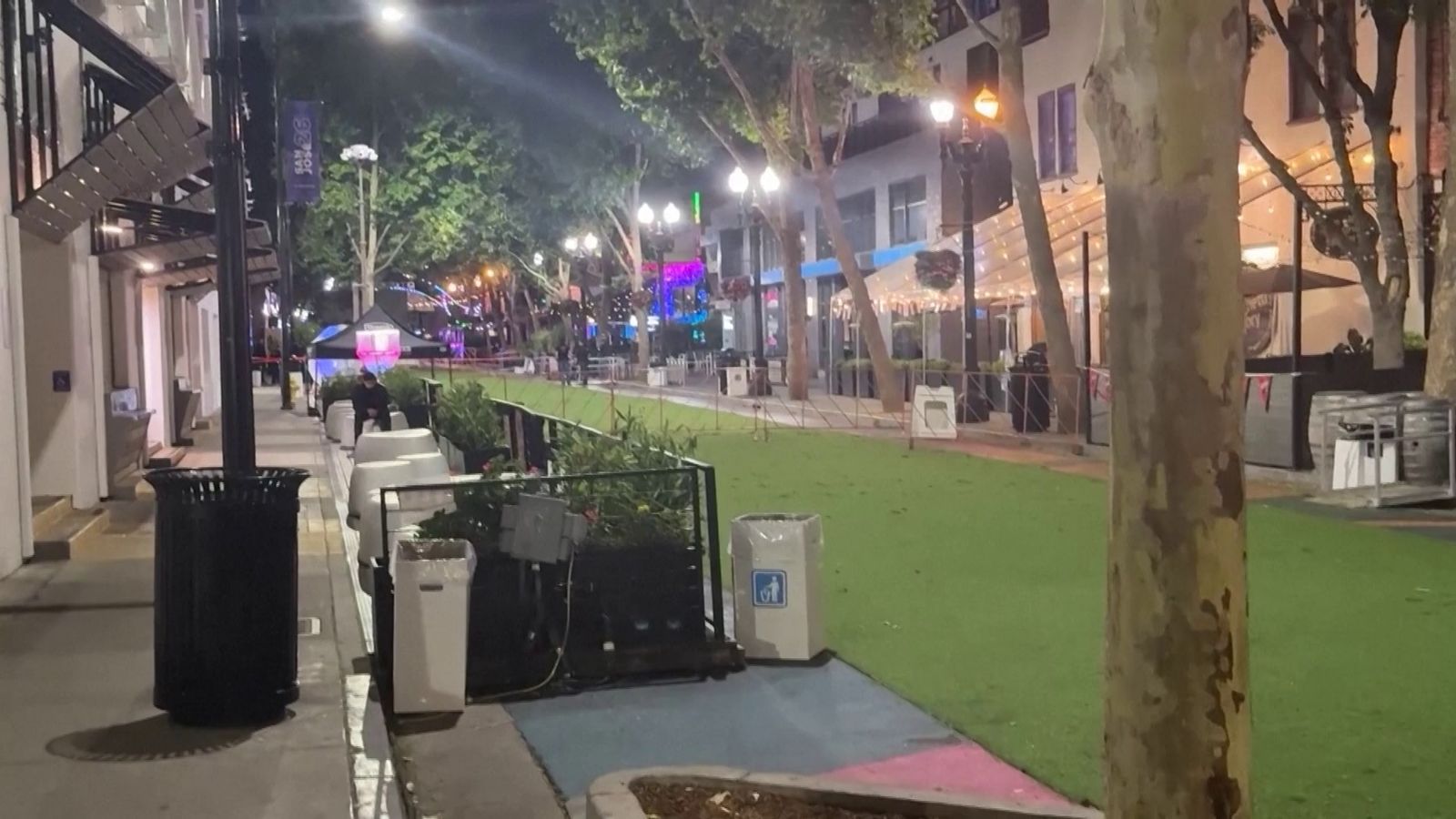 Zona d'aficionats on ha ocorregut el tiroteig, este diumenge a San José