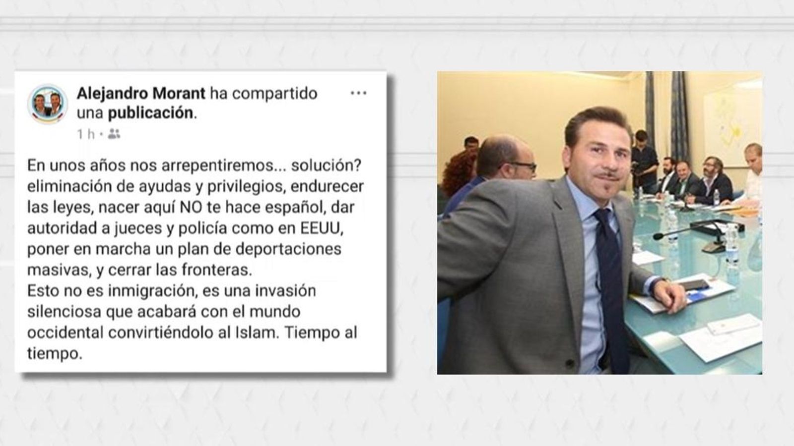 Publicació i imatge d'arxiu del vicepresident de la Diputació d'Alacant, Alejandro Morant