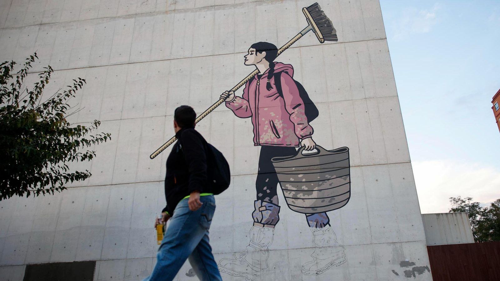 Mural de Paco Roca i Martín Forés que ret homenatge als voluntaris que han ajudat en les tasques de neteja de la DANA