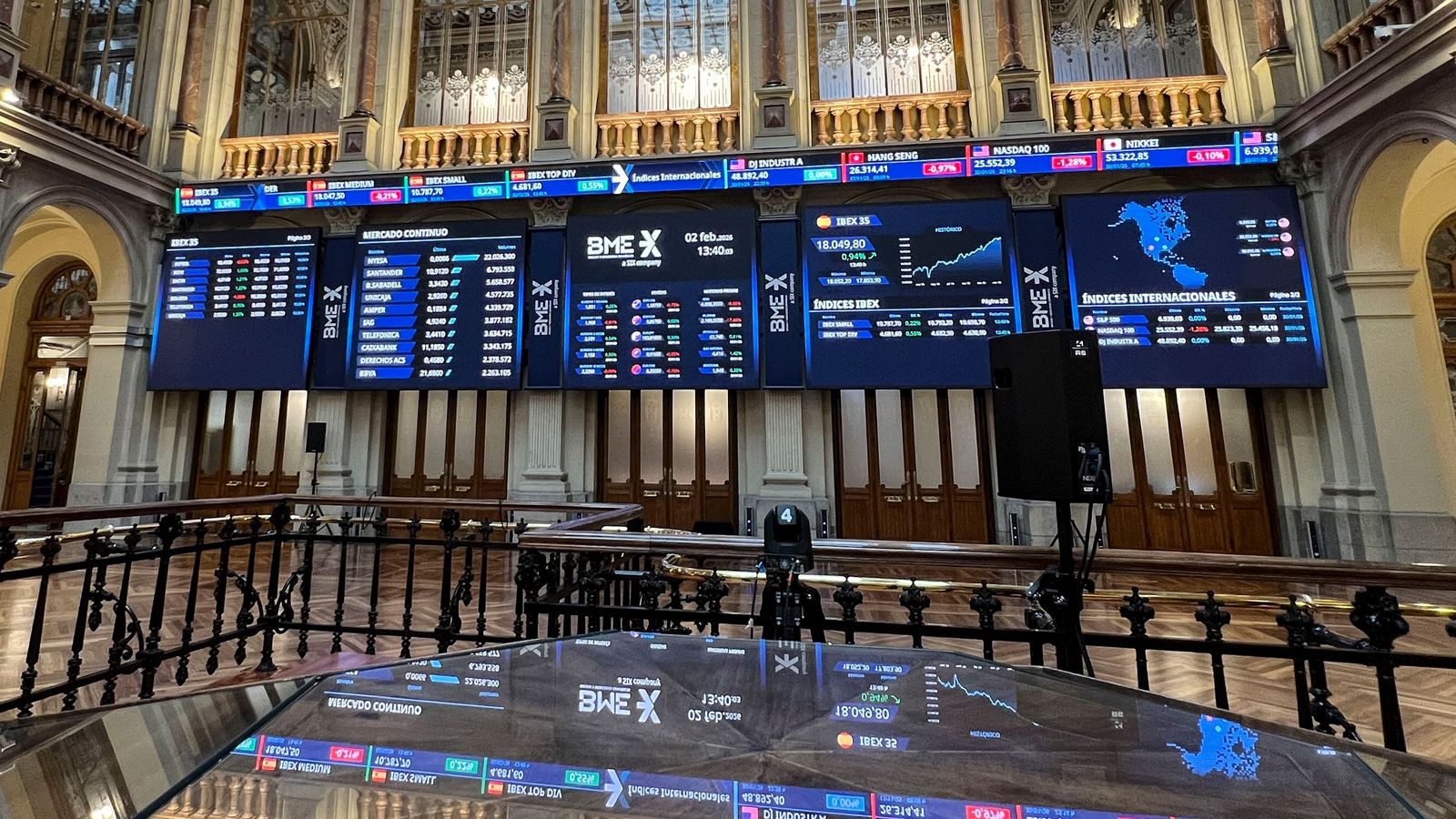 Vista del parquet madrileny de la Borsa este dilluns