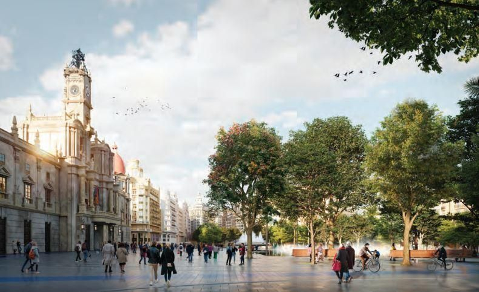 Abril, una de les propostes de remodelació de la plaça de l'Ajuntament