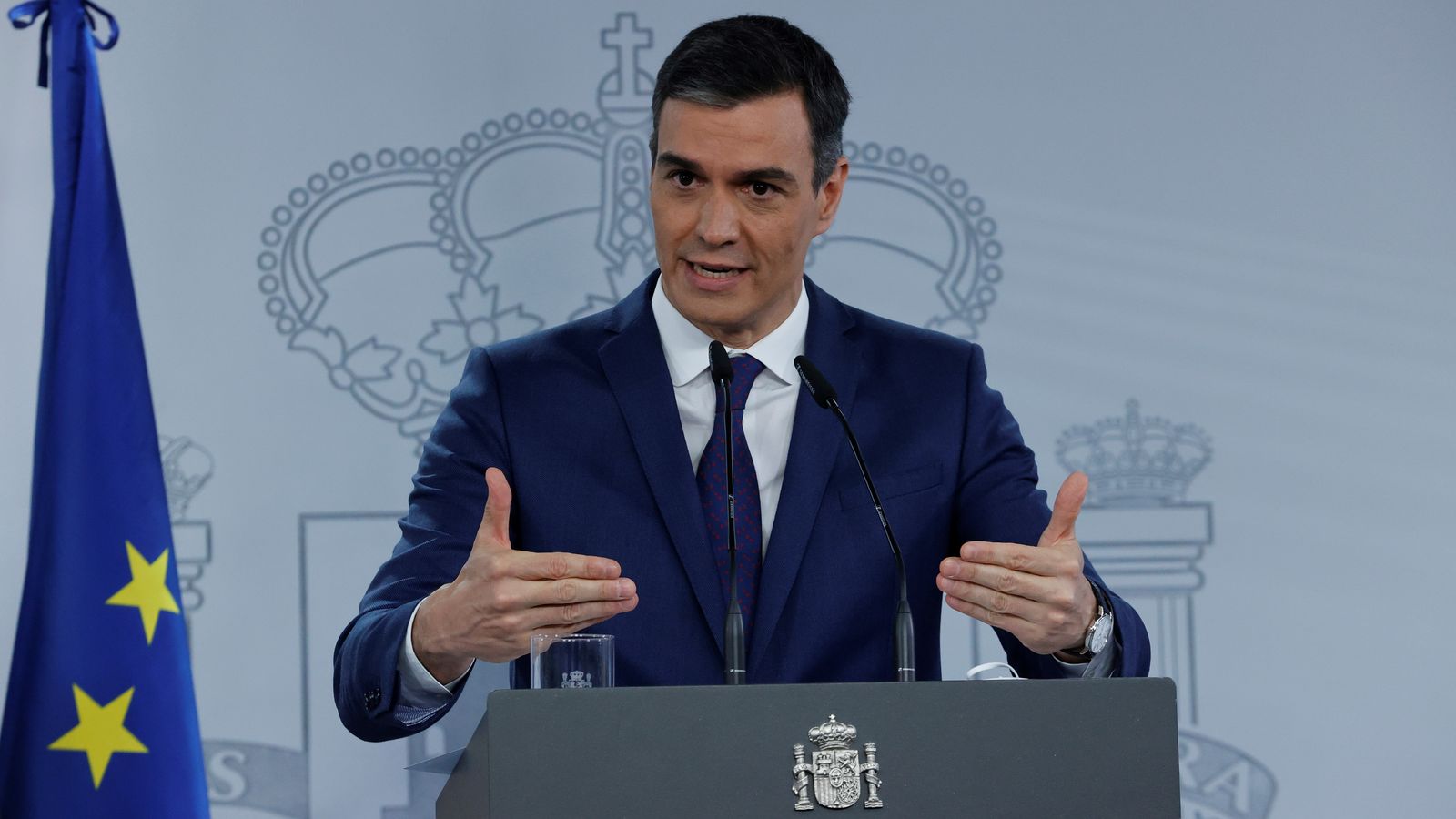 Pedro Sánchez després de la reunió del Consell de Ministres, aquest dimarts en el Palau de la Moncloa