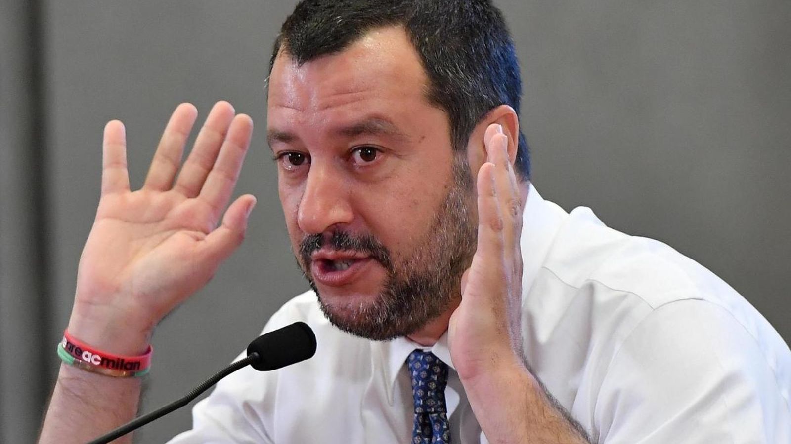 Matteo Salvini, durant la roda de premsa Arxiu Matteo Salvini, durant la roda de premsa Arxiu