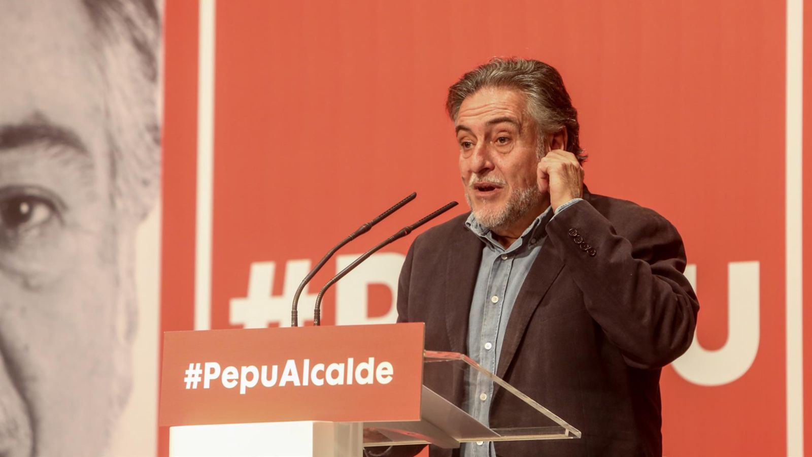Pepu Hernández, en un acte de campanya