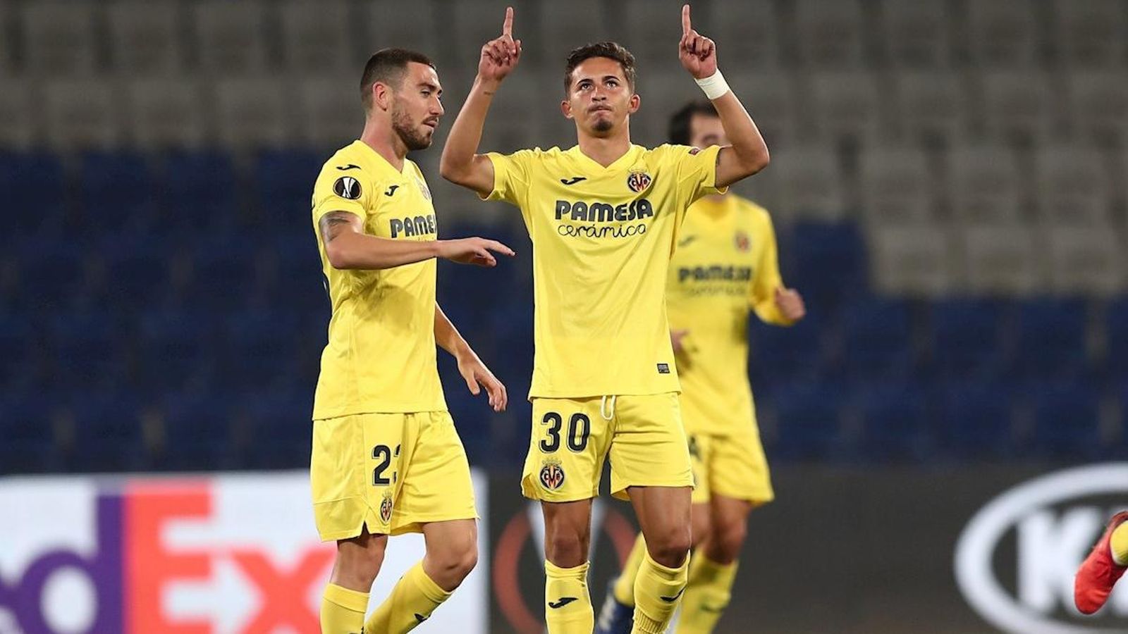 Yéremi Pino celebra el gol de l'empat