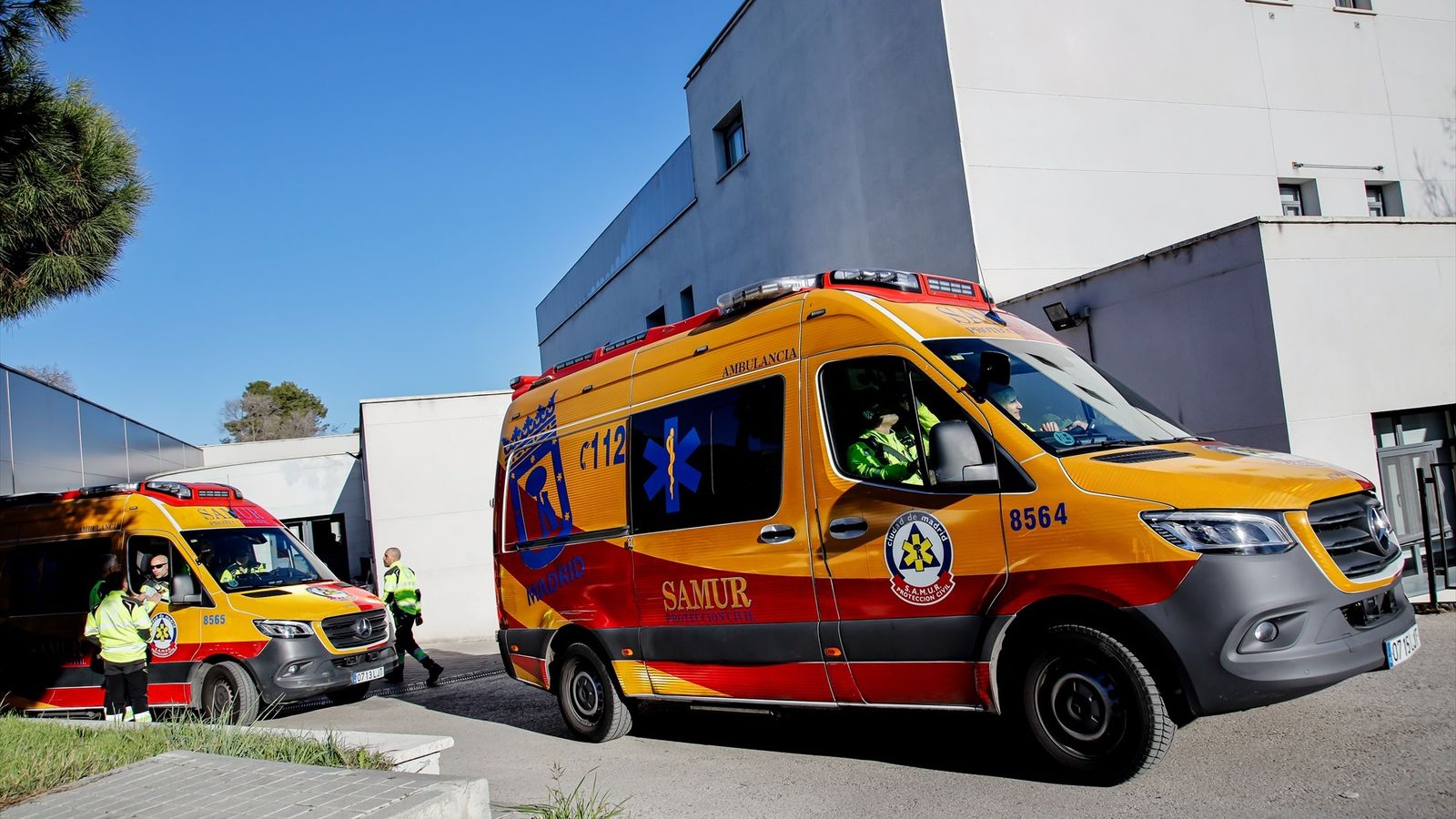 Imatge d'arxiu d'ambulàncies de la Base 0 del Samur - Protecció Civil de Madrid