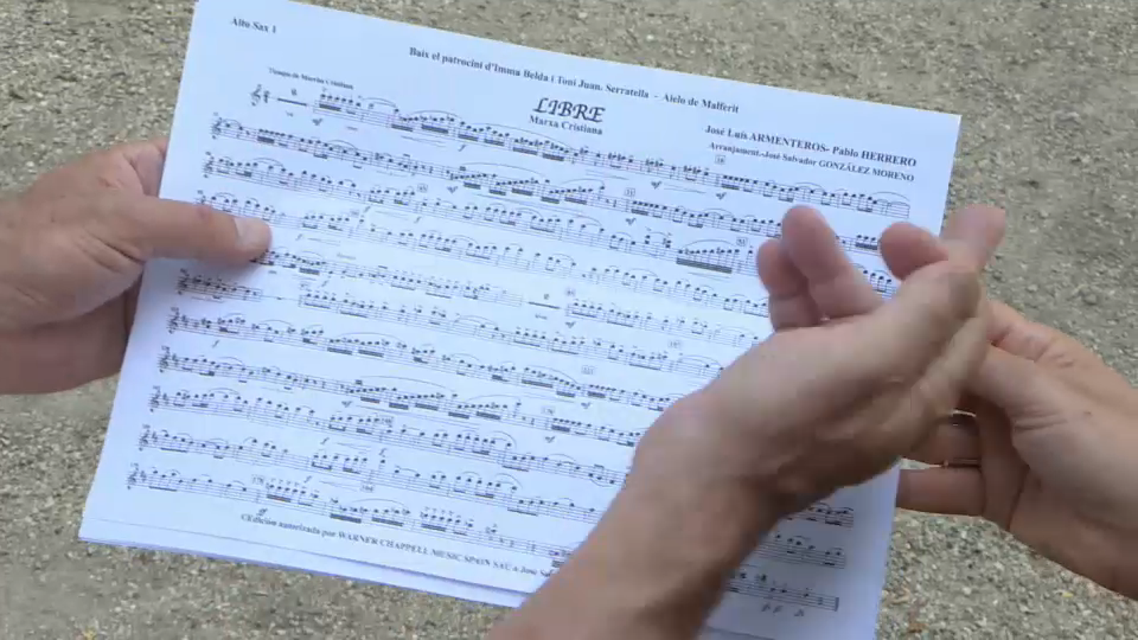 Partitura de 'Libre', la melodia de Nino Bravo reconvertida en marxa cristiana