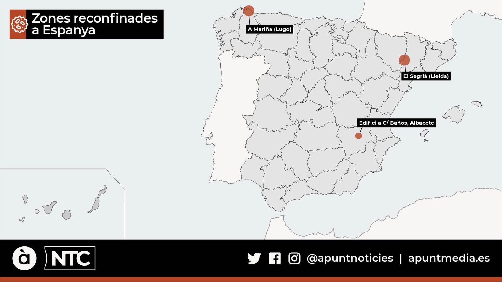 Mapa actualitzat dels erconfinaments a Espanya
