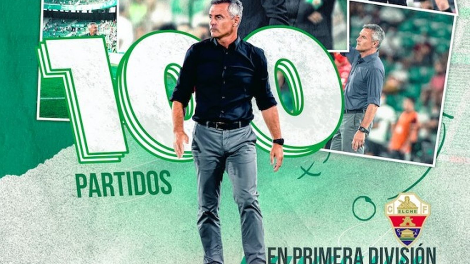 L'Elx ha volgut celebrar amb una camiseta commemorativa els 100 partits en Primera del tècnic.