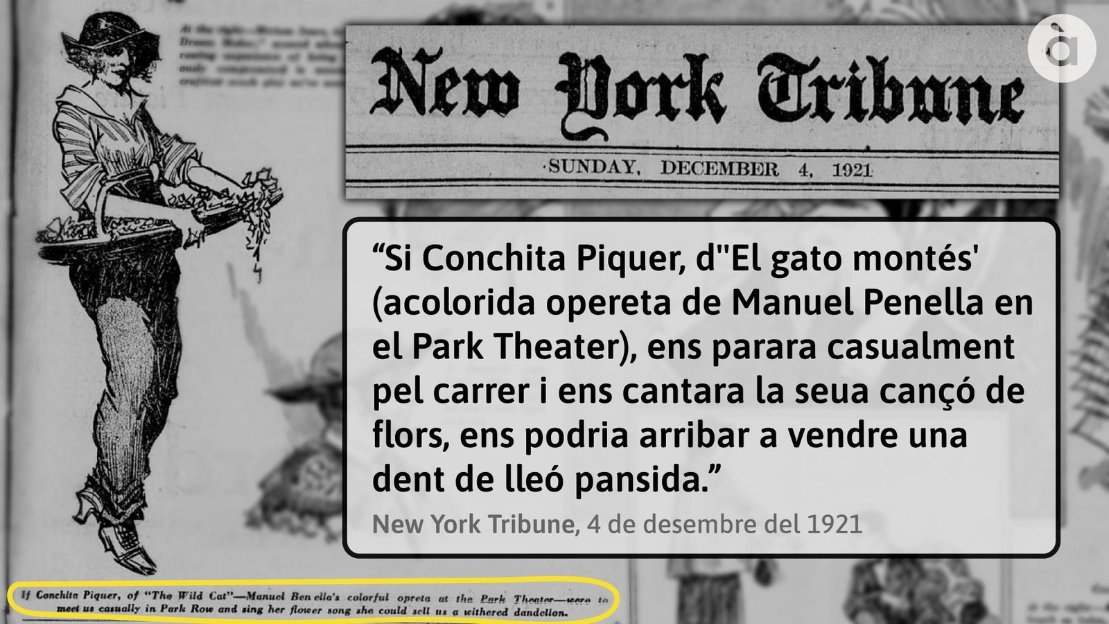 Portada del 'New York Tribune' el 4 de desembre del 1921