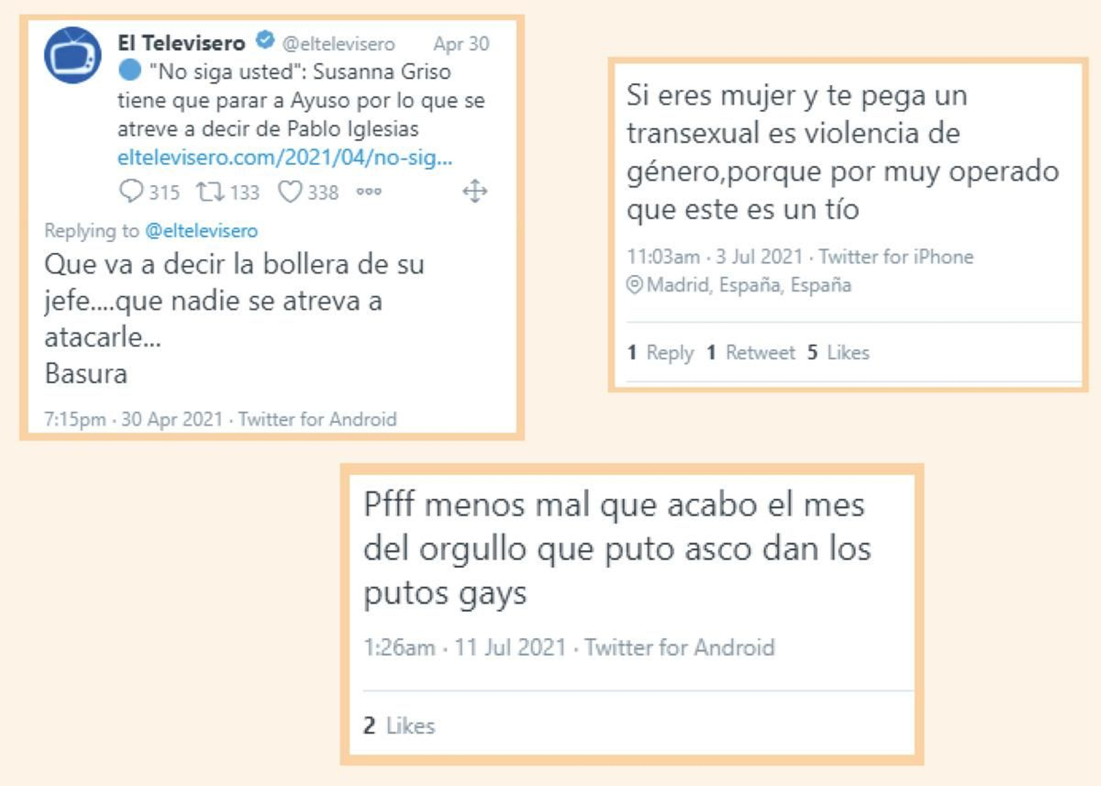 Exemples dins de l'informe