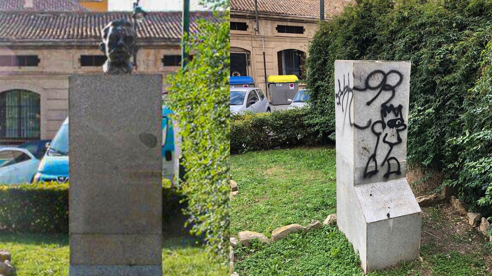 Denuncien la desaparició del bust d'Emilio Sala Denunciada la desaparició del bust d'Emilio Sala