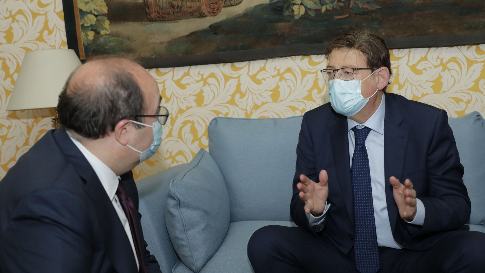 Reunió entre el ministre de Política Territorial, Miquel Iceta, i el president de la Generalitat, Ximo Puig