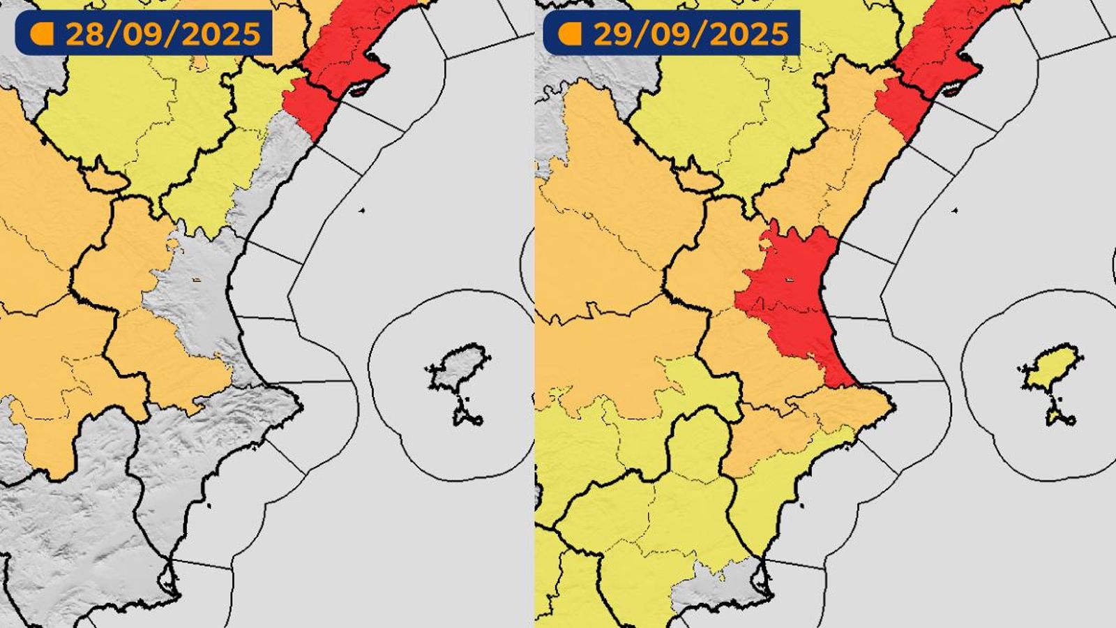 Avisos de l'Aemet per a diumenge i dilluns