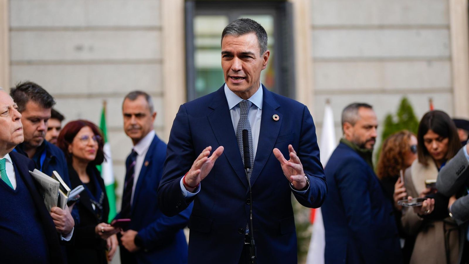 Sánchez, en arxiu Sánchez, este divendres durant la celebració del Dia de la Constitució al Congrés