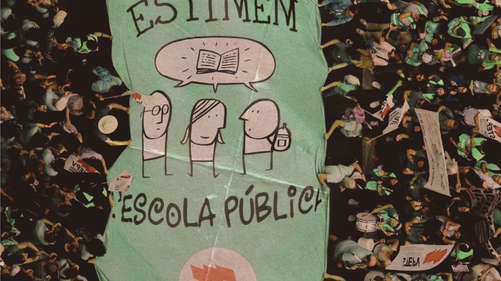 Imatge zenital d'una de les manifestacions per l'educació pública