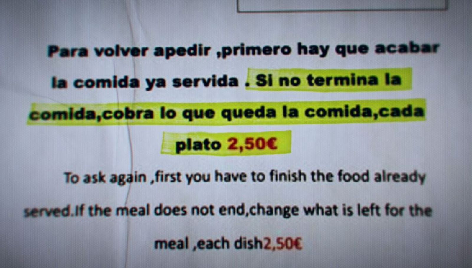 El cartell on el bufet japonés avisa