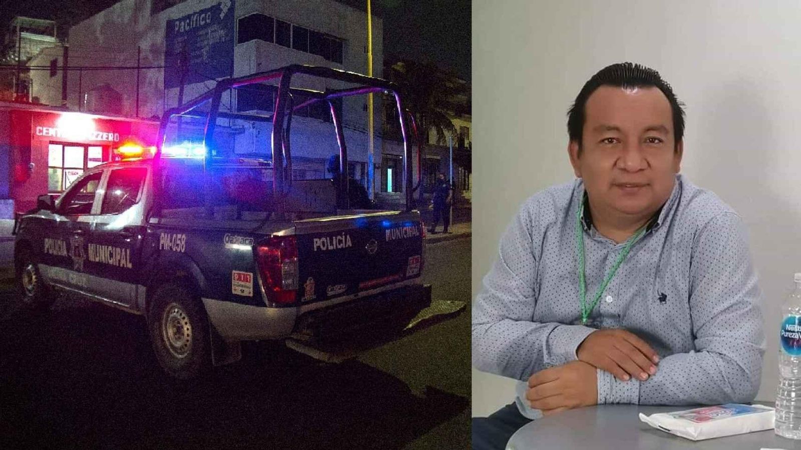 Policies municipals vigilen la zona on ha sigut assassinat el periodista Heber López Vásquez en Salina Cruz, Mèxic