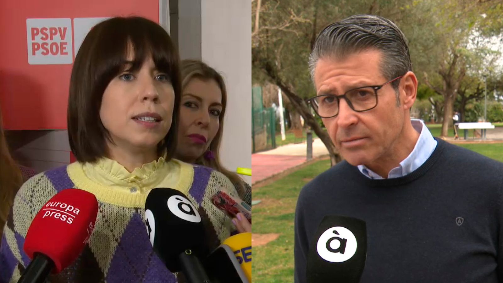 La secretària general del PSPV-PSOE, Diana Morant i l’alcalde d’Almussafes, Toni González, este dissabte