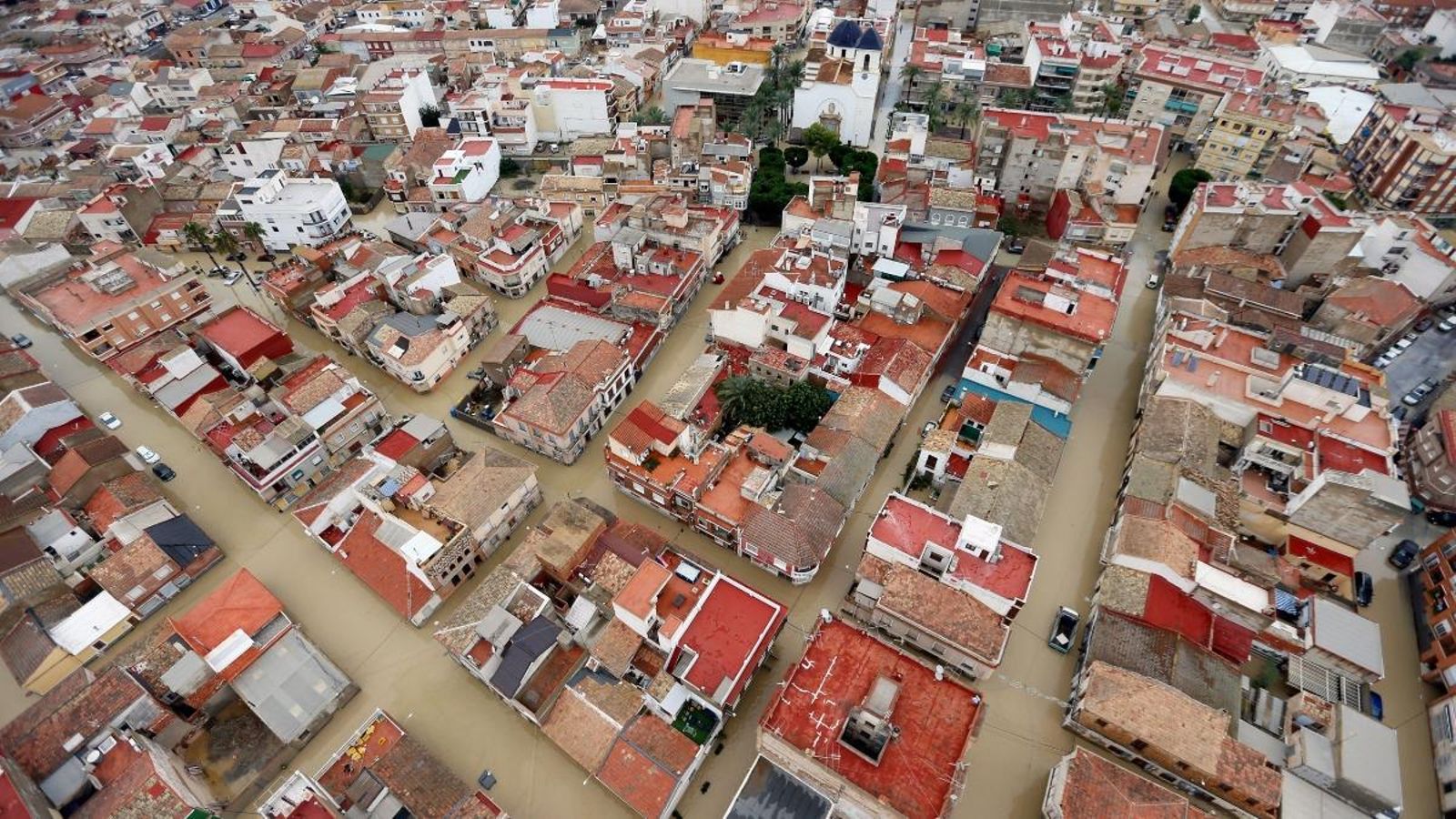 Imatge aèria de Dolores durant la passada gota freda